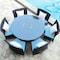 Manhattan Comfort Nightingdale 7-Piece Outdoor Dining Set in Sky Blue, White and Black, PK7 OD-DS001-SB - alternate 7